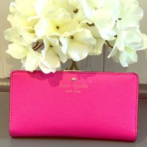 Kate Spade hot pink bifold wallet